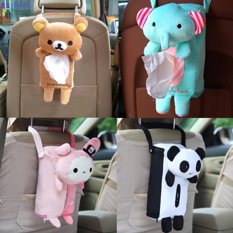 Cute-hanging-cartoon-plush-car-seat-back-hanging-bag-paper-towel-pumping-tissue-box-tissue-box